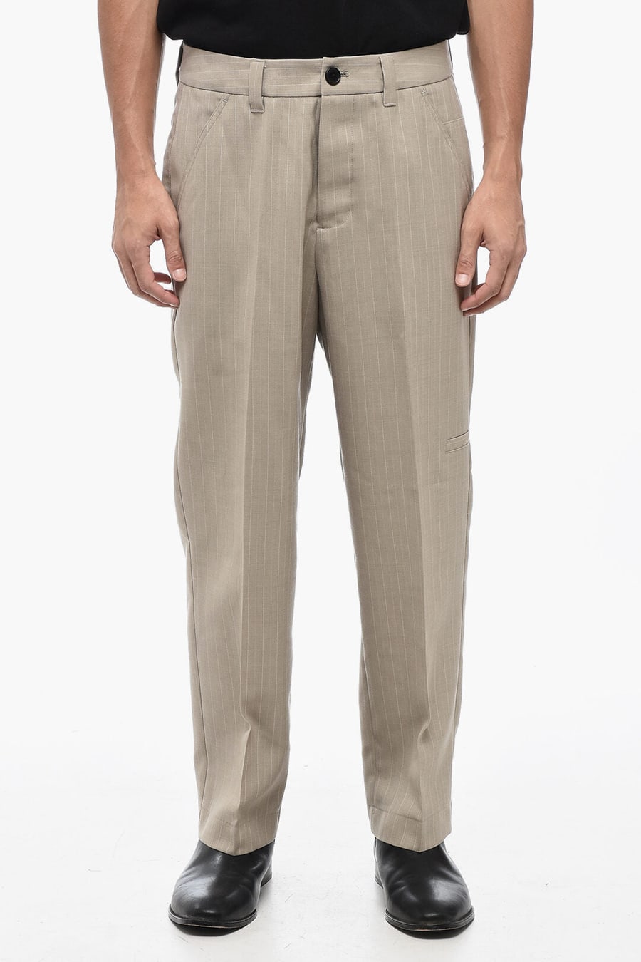 AllSaints 2470~THIRTY TWO Pinstriped Trousers ANACO with Belt Loops