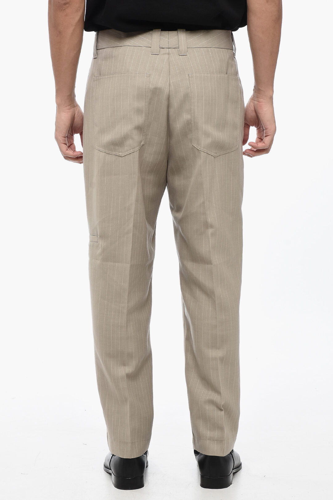 AllSaints 2470~THIRTY TWO Pinstriped Trousers ANACO with Belt Loops, view 2
