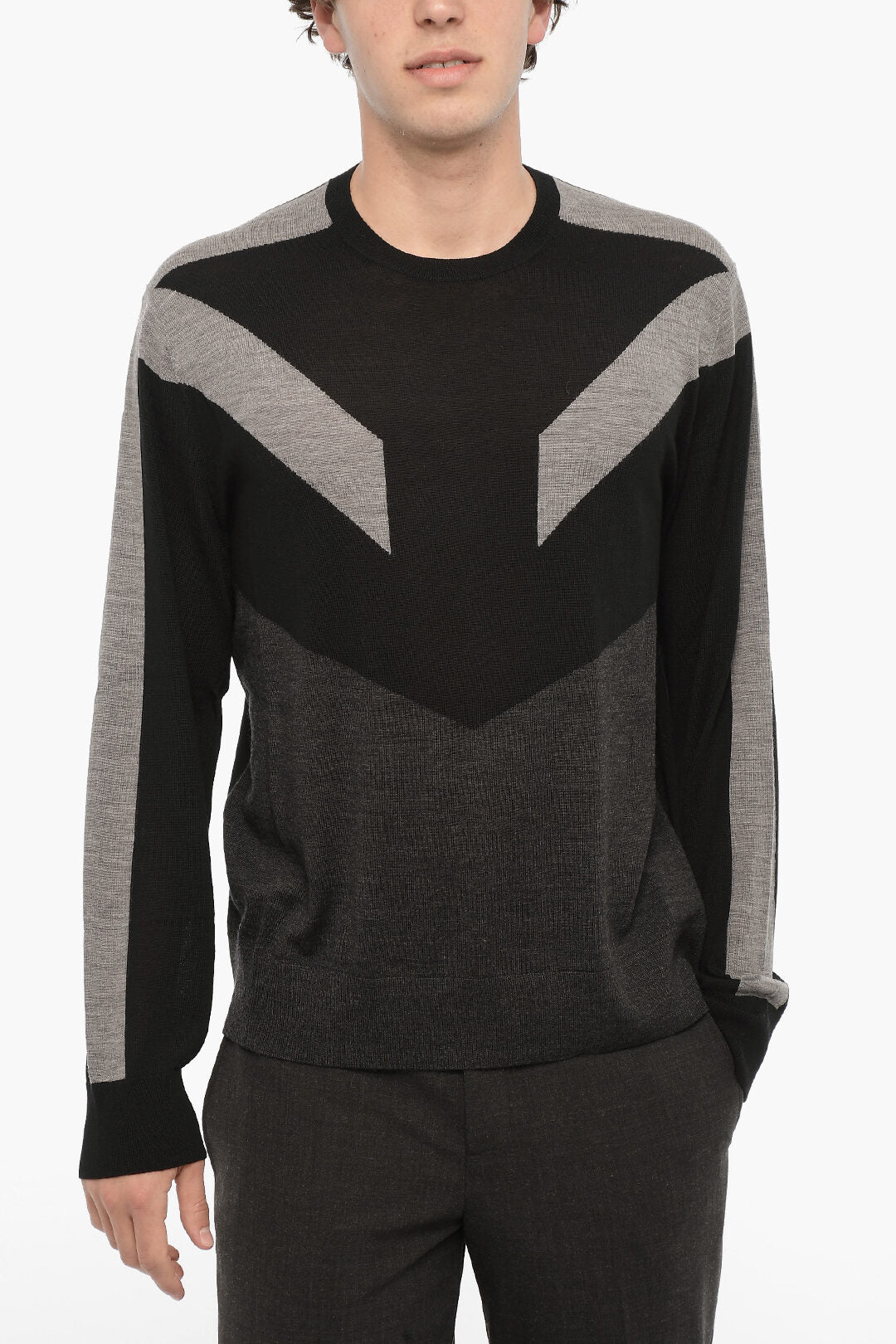 Neil Barrett 2470~Two-Tone Wool Sweater MODERNIST