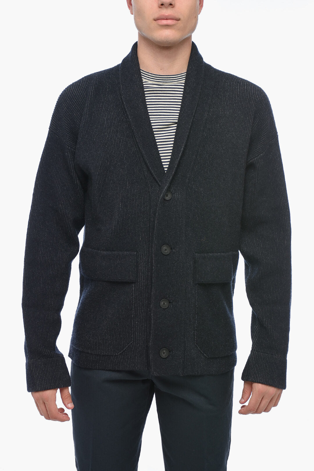 Ermenegildo Zegna 2470~USE THE EXISTING Wool-Blend Cardigan with Shawl Collar