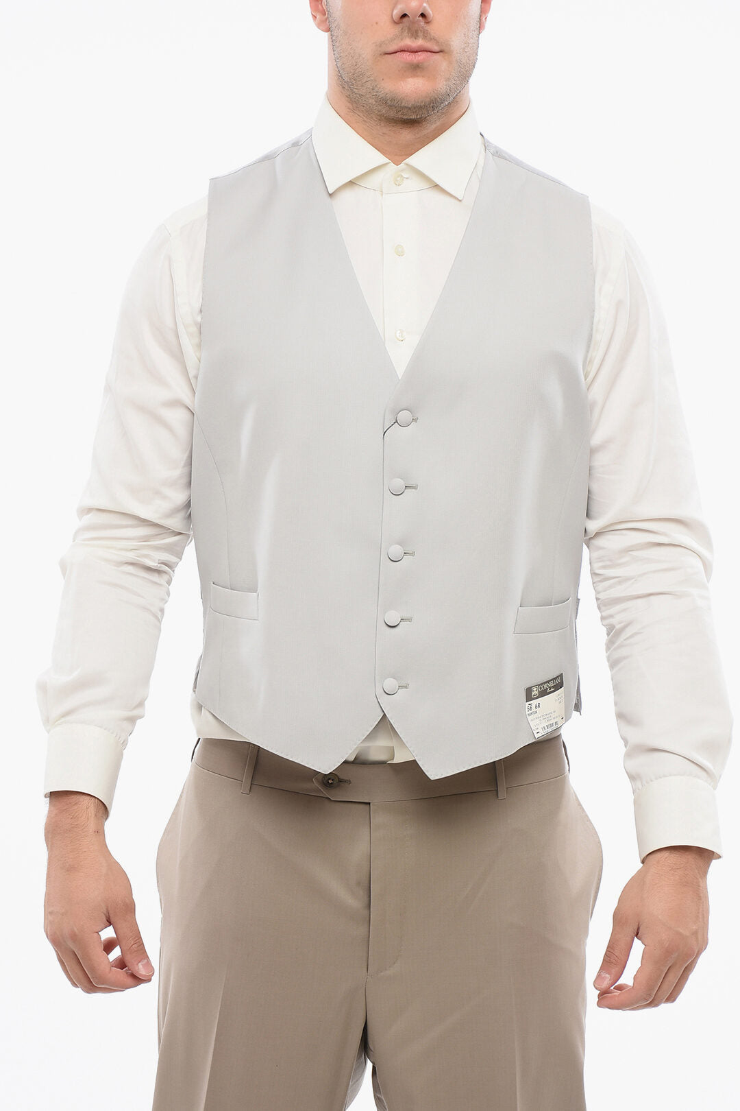 Corneliani 2470~Wool 5-Button Waistcoat With Jetted Pockets