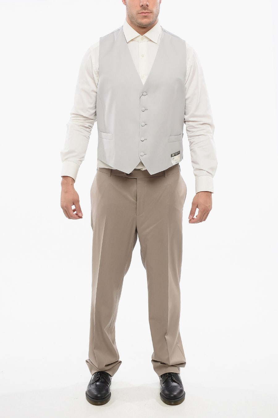 Corneliani 2470~Wool 5-Button Waistcoat With Jetted Pockets, view 2
