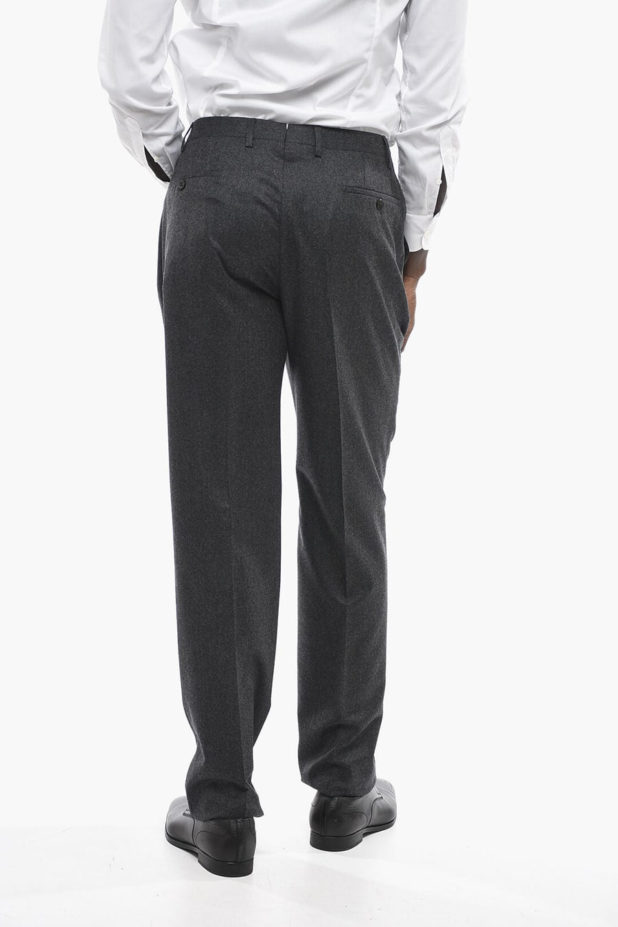 Corneliani 2470~Wool Straight-Fit Trousers, view 4