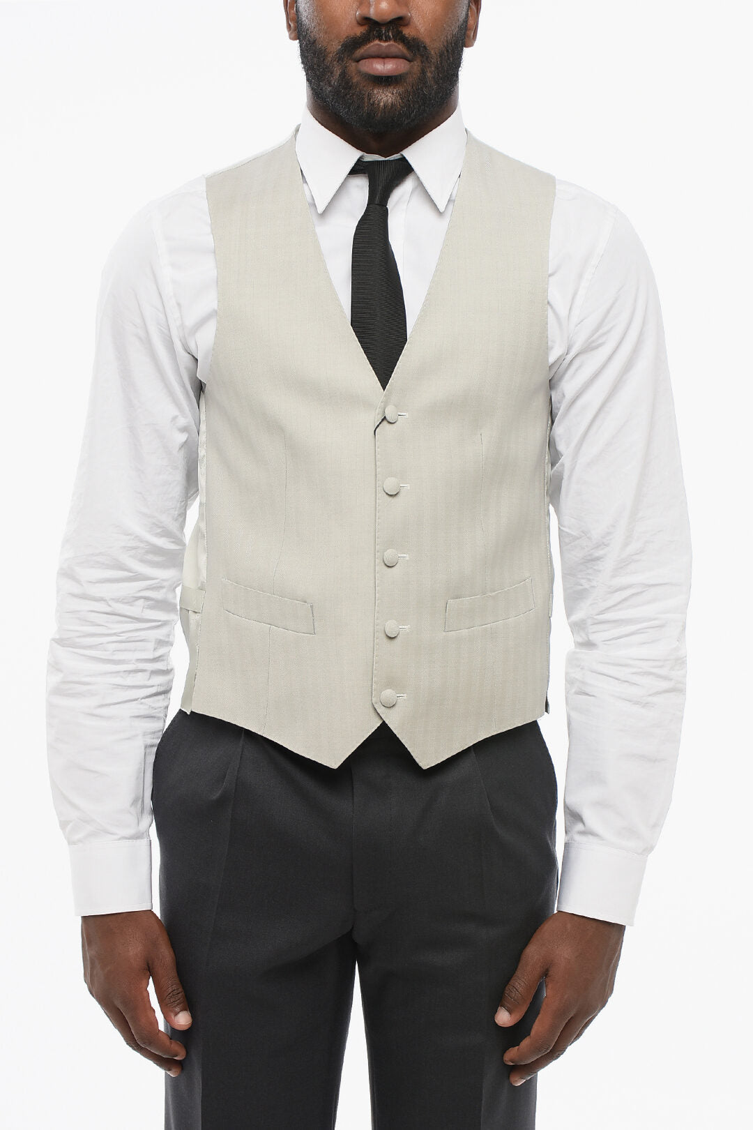 Corneliani 2470~Wool Waistcoat 5-Button With Welt Pocket