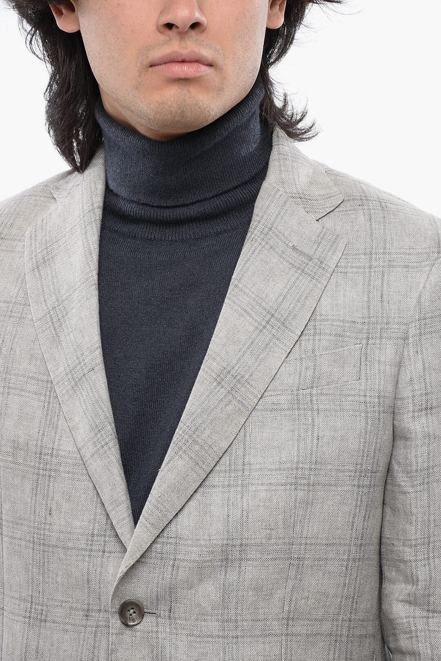 Nino Danieli 2470~Wool-Blend Checked Blazer, view 3