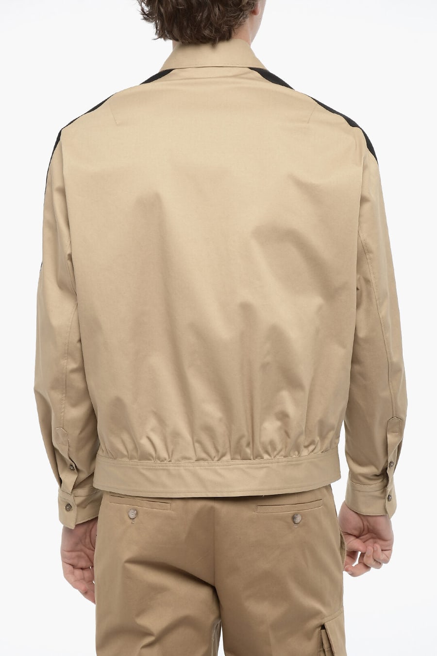 Neil Barrett 2500~Cotton Overshirt with Contrasting Side Stripes, view 2