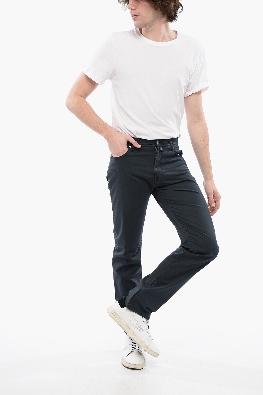 Corneliani 2500~ID Cotton Stretch 5-Pocket Pants, view 2