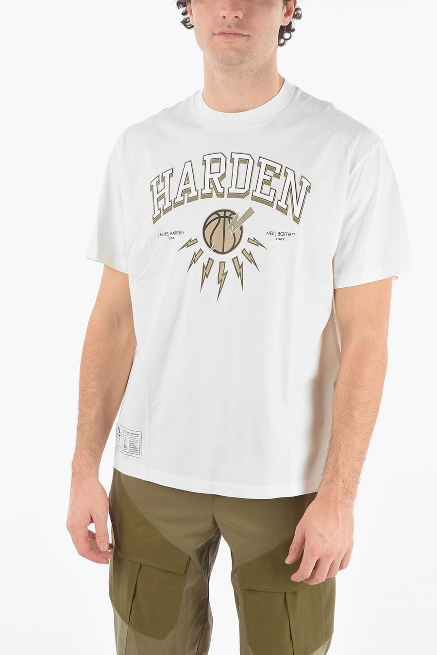 Neil Barrett 2500~JAMES HARDEN x NEIL BARRETT Crewneck T-Shirt with Printed Logo