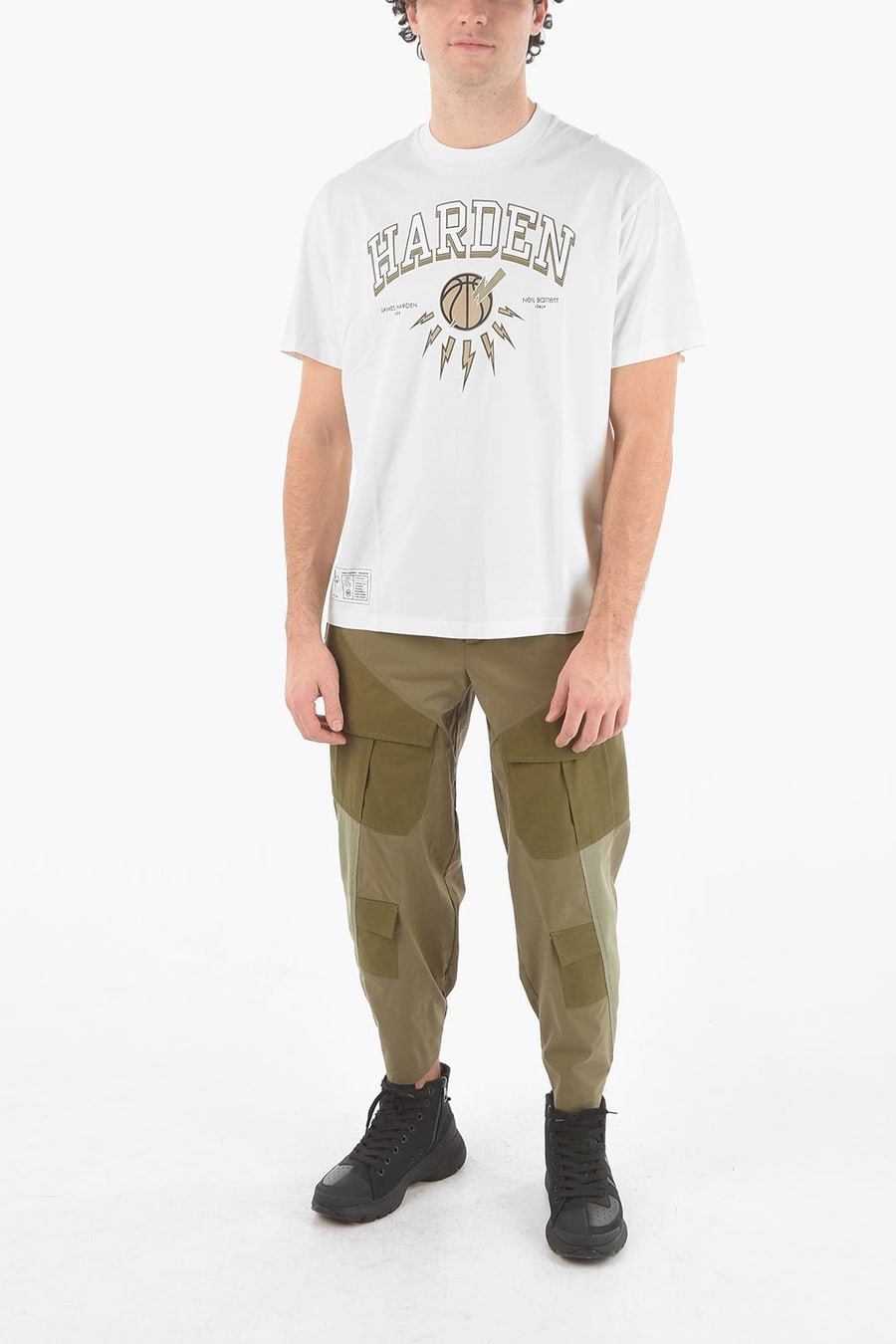 Neil Barrett 2500~JAMES HARDEN x NEIL BARRETT Crewneck T-Shirt with Printed Logo, view 4