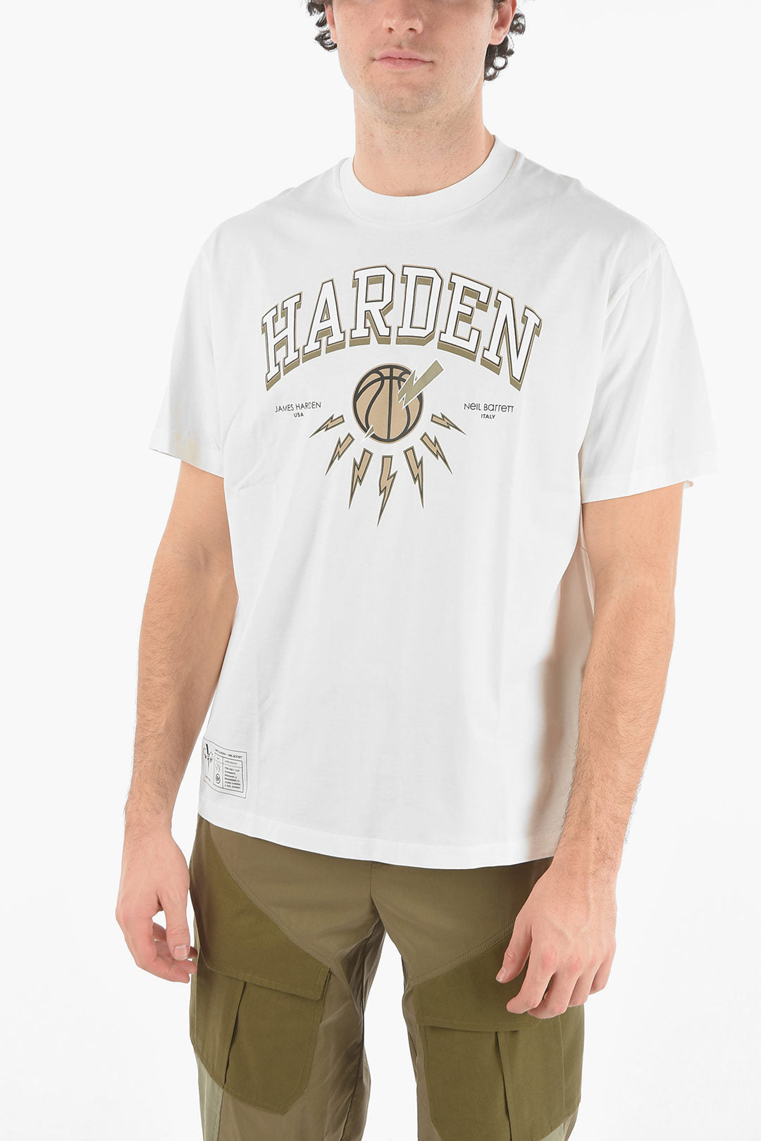 Neil Barrett 2500~JAMES HARDEN x NEIL BARRETT Crewneck T-Shirt with Printed Logo