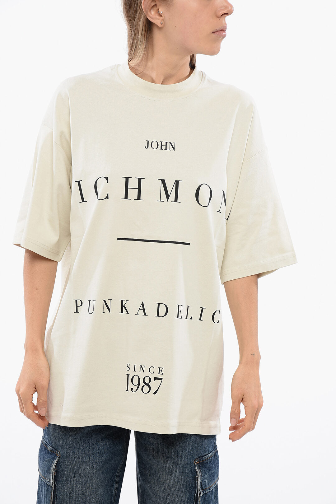 John Richmond 2500~Oversized T-Shirt PELAC with Contrast Print