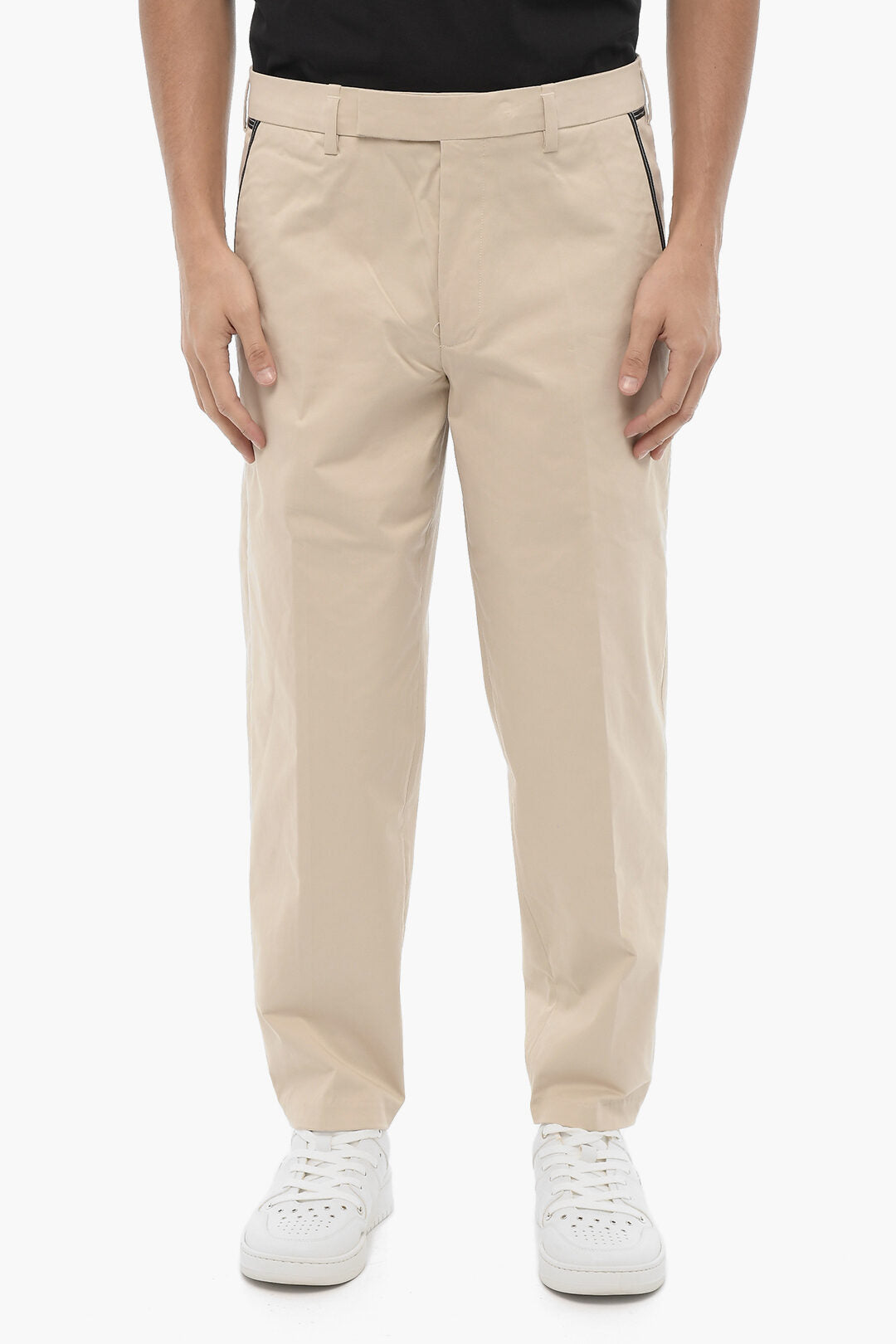 Neil Barrett 2500~Slim Fit Regular-Waist Trousers with Belt Loops