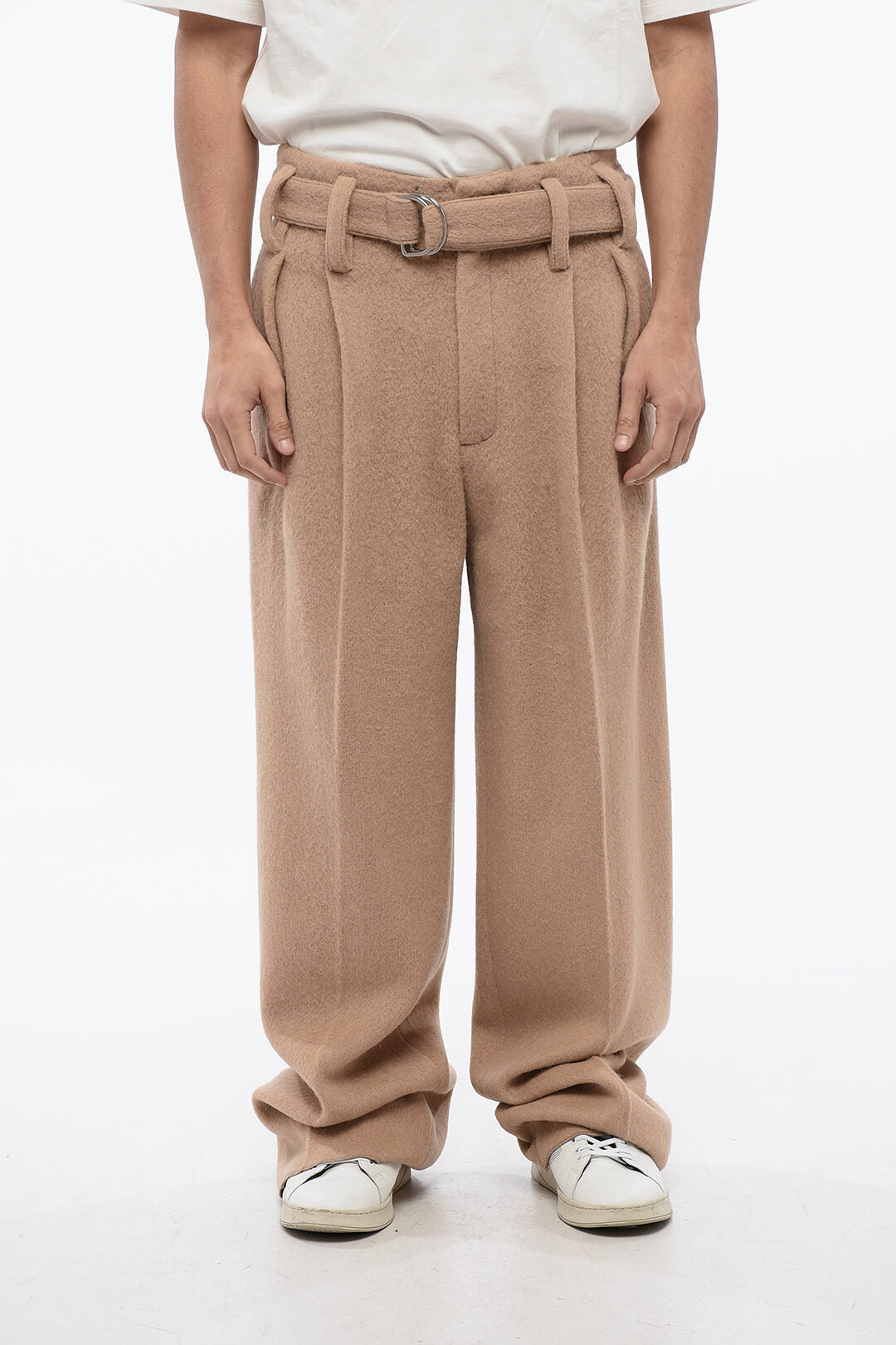 Jil Sander 2500~Wool Trousers with Belt and Pleats
