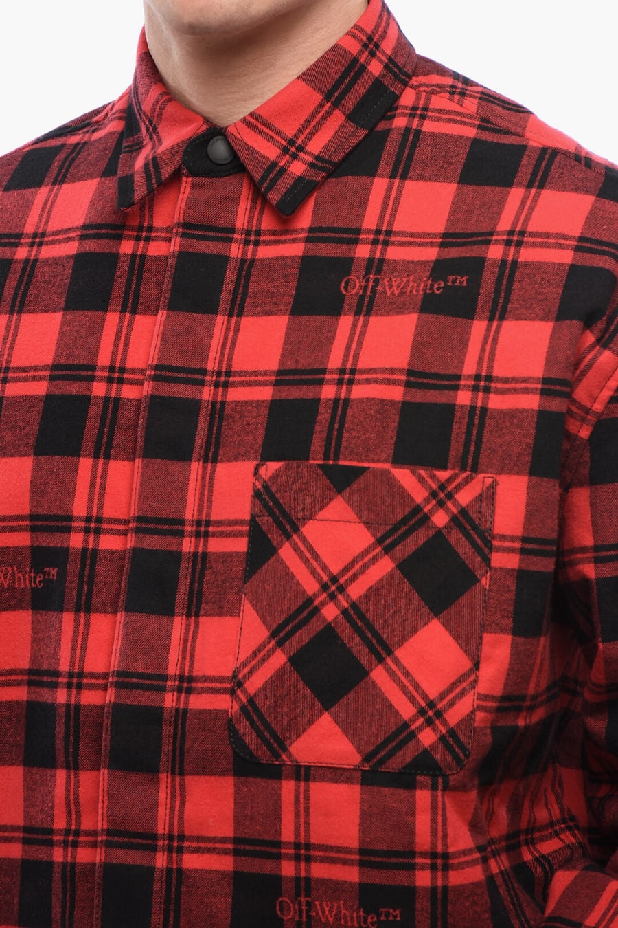 Off-White 2550~Checked Flannel-Lined Overshirt, view 3