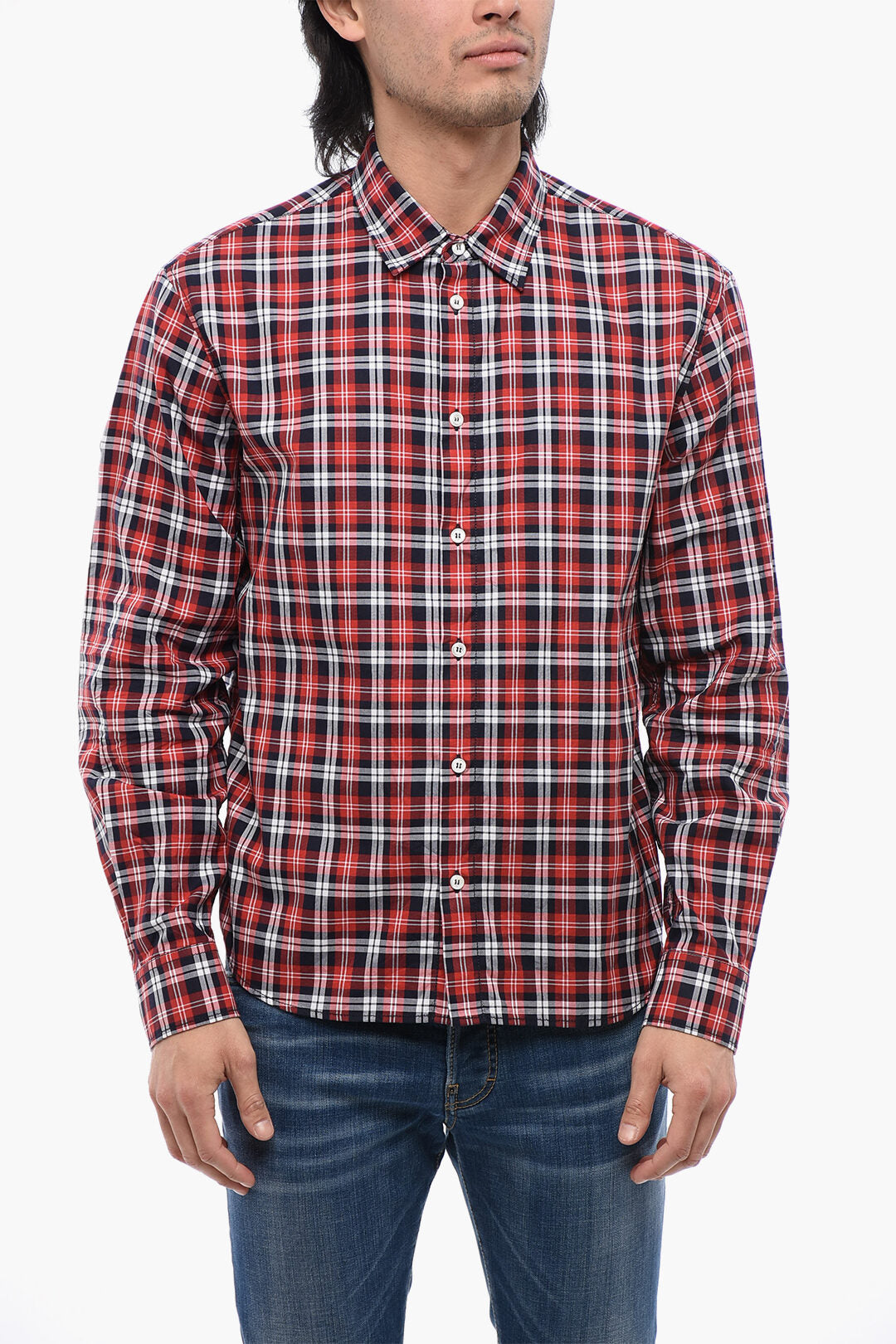 Dsquared2 2550~Checked Shirt CANANDIAN BURBS with Logo Print