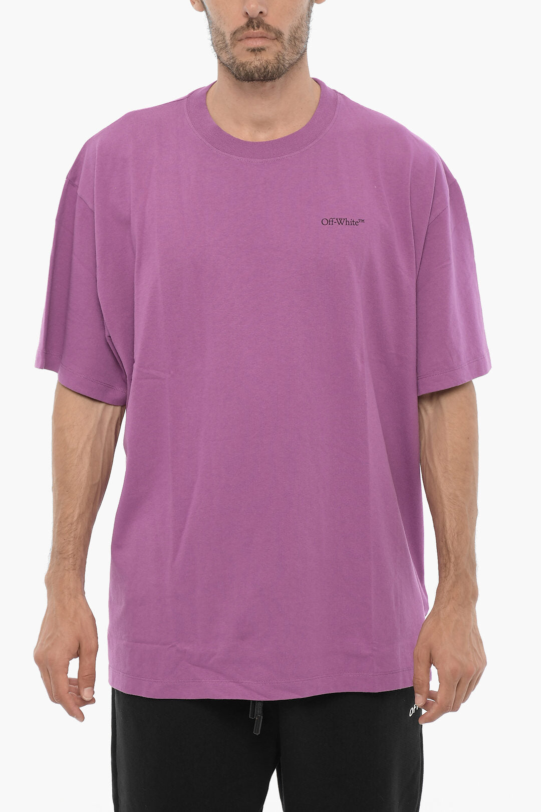 Off-White 2550~Crewneck Solid-Color T-Shirt