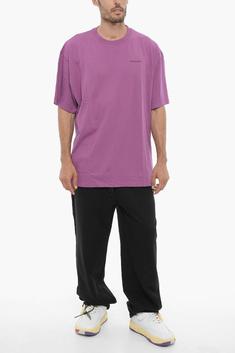 Off-White 2550~Crewneck Solid-Color T-Shirt, view 4
