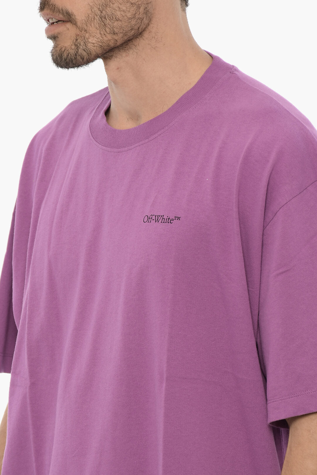 Off-White 2550~Crewneck Solid-Color T-Shirt