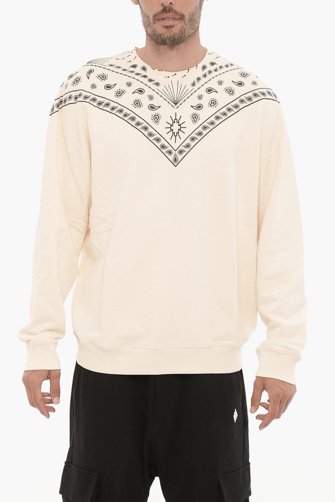 Marcelo Burlon 2550~Crewneck Sweatshirt with Bandana Motif