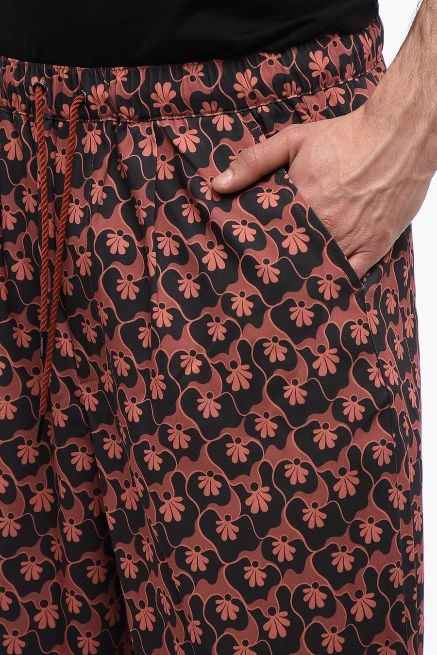 Viktor & Rolf 2550~Pajama Trousers with Floral Pattern and Drawstring, view 2