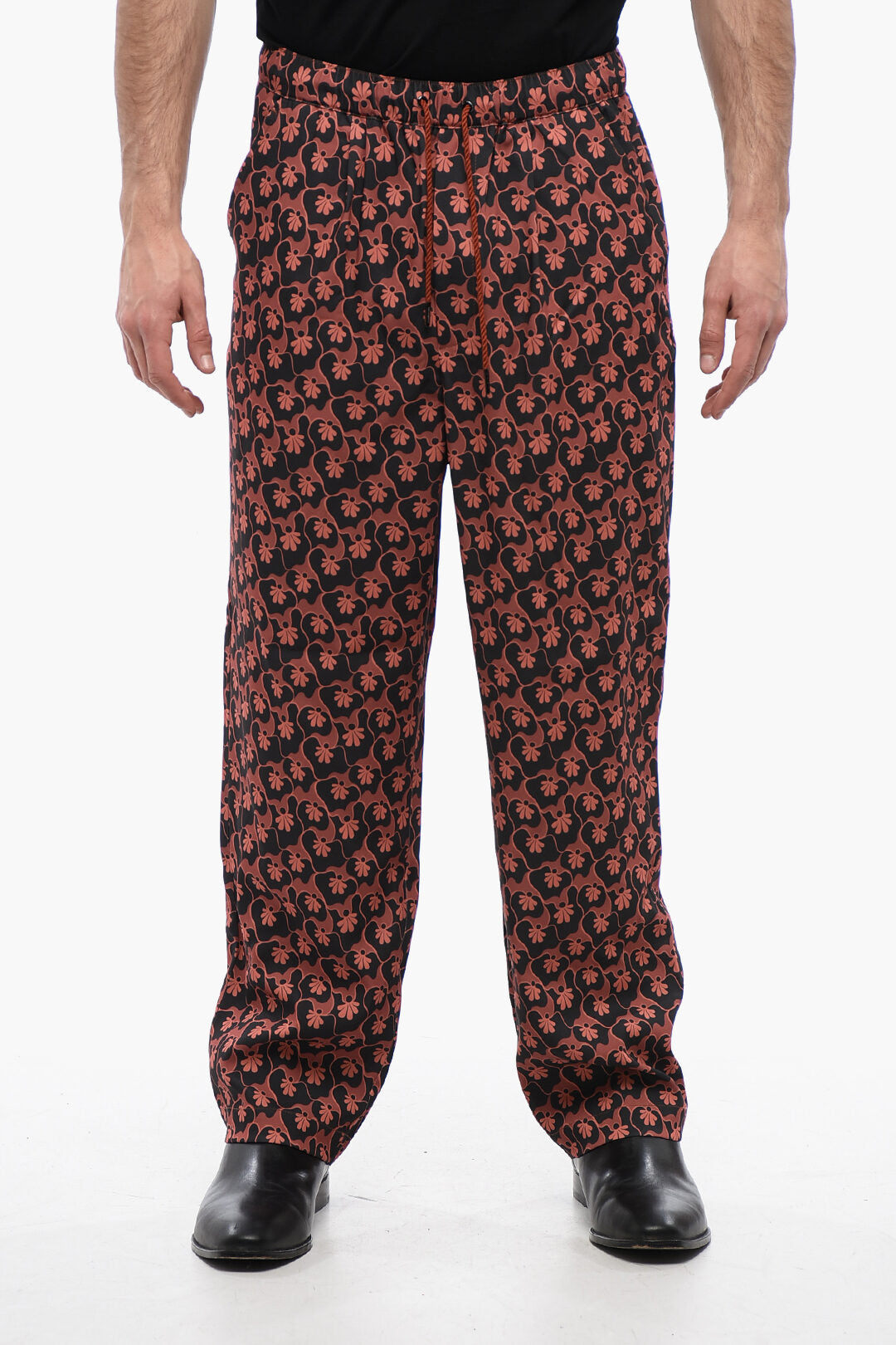 Viktor & Rolf 2550~Pajama Trousers with Floral Pattern and Drawstring
