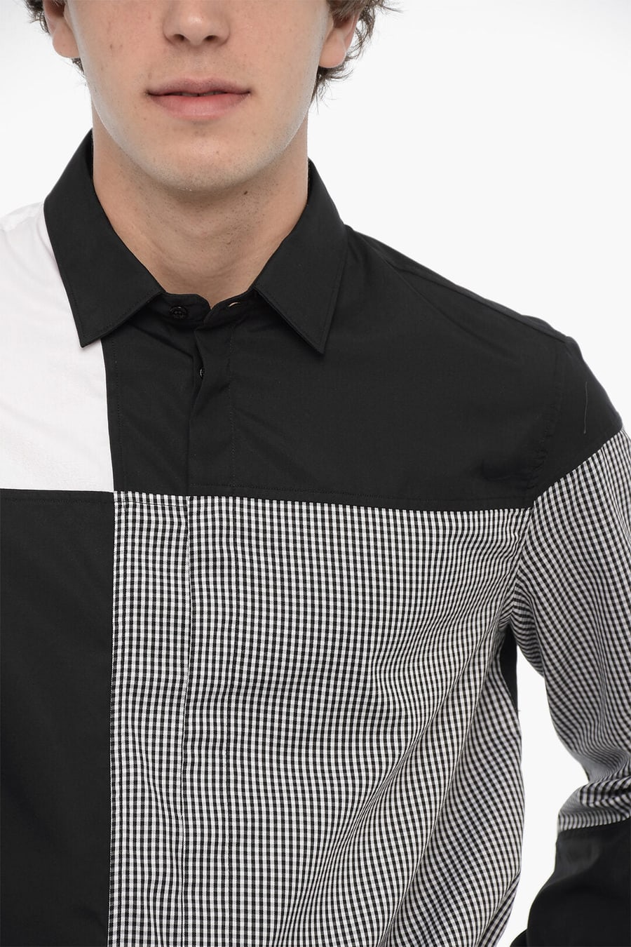 Neil Barrett 2550~Patchwork Cotton Shirt, view 3