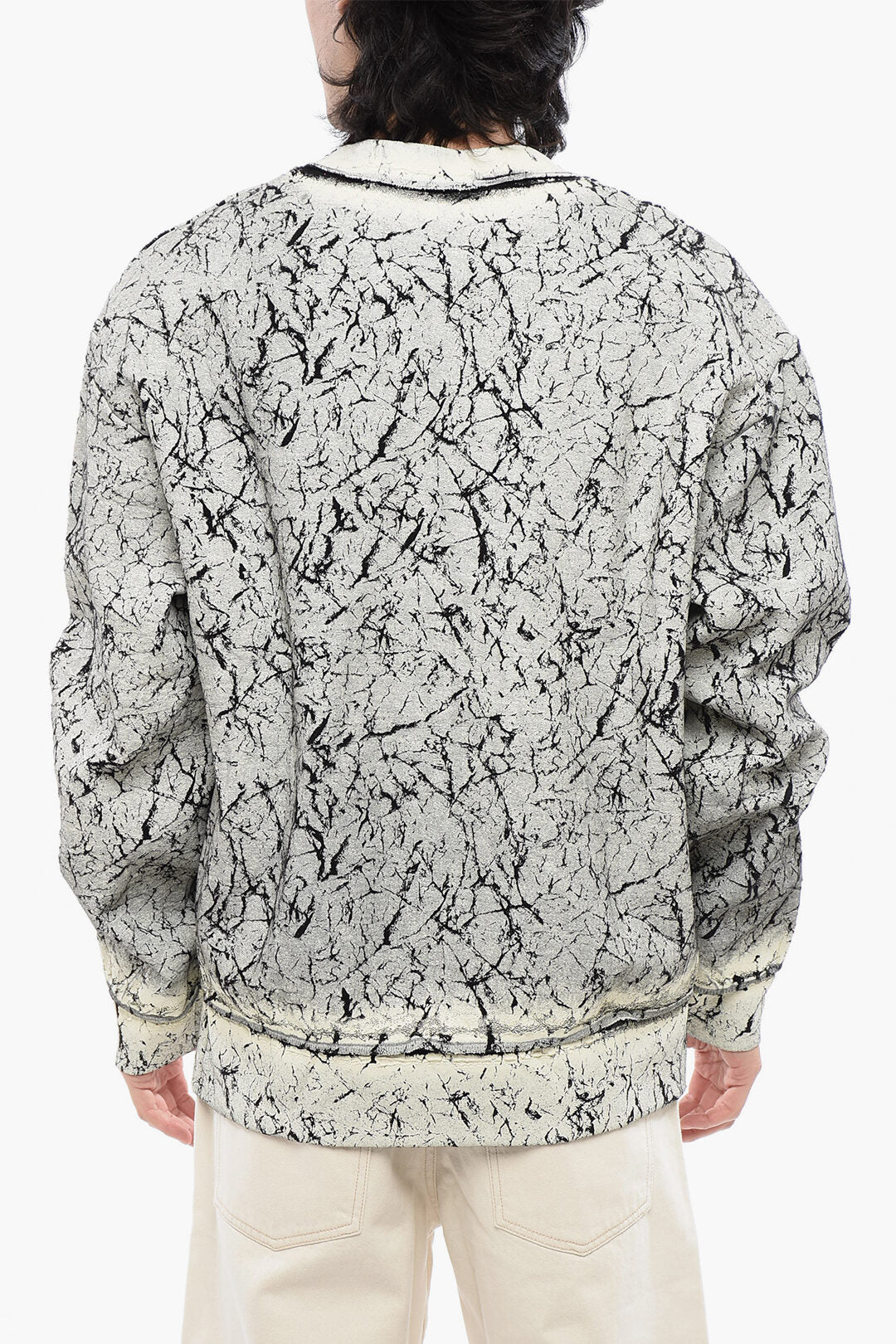 Diesel 2550~RED TAG Crewneck Sweatshirt S-MACOVAL Cracked Effect, view 2