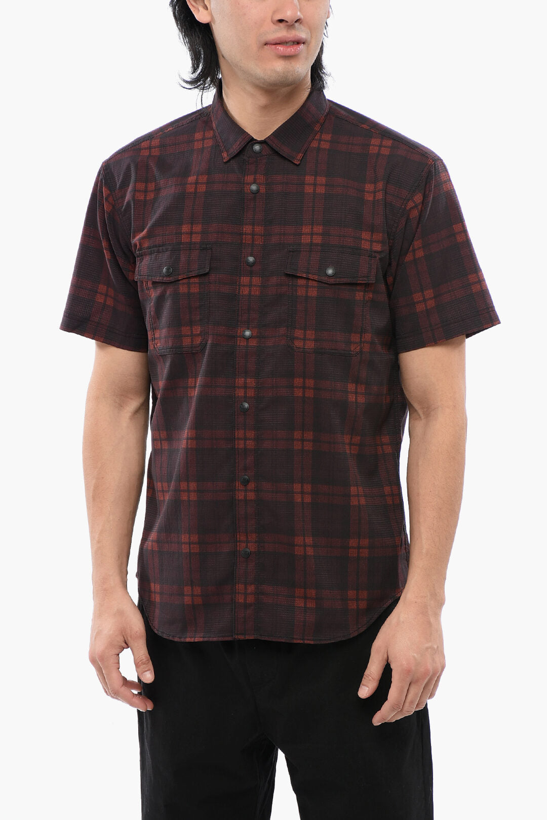 Woolrich 2550~Short-Sleeve Checked Shirt MESH