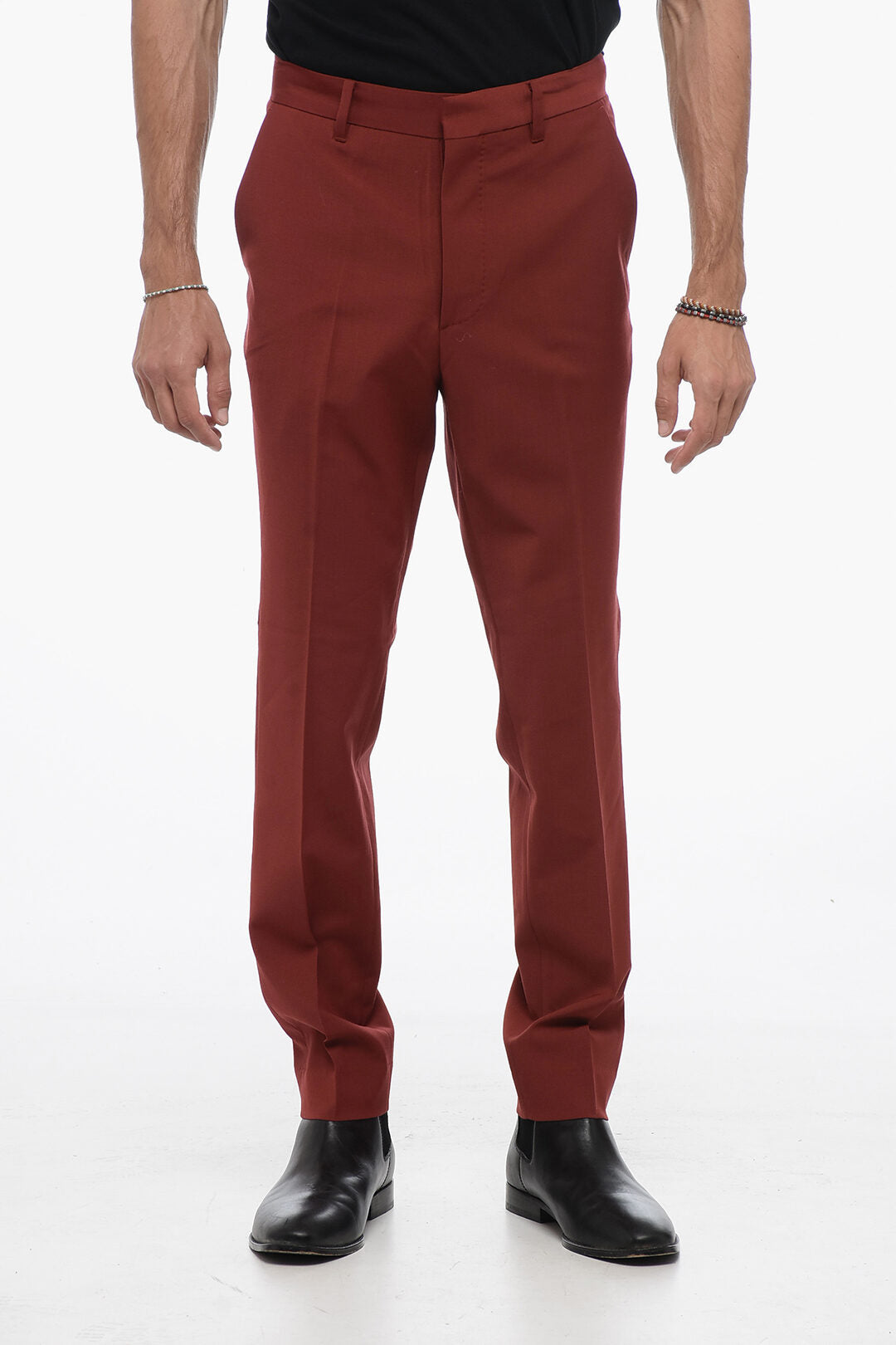 AllSaints 2550~THIRTY TWO Wool-Blend Trousers with Hidden Button Closure
