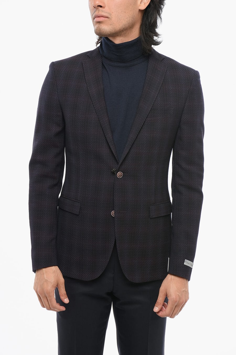 Nino Danieli 2550~Virgin Wool Blazer with Checked Pattern