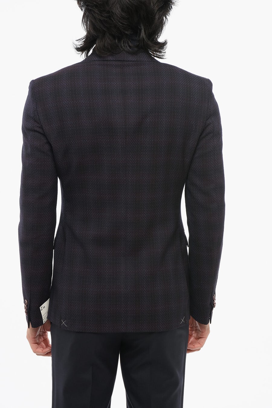 Nino Danieli 2550~Virgin Wool Blazer with Checked Pattern, view 2