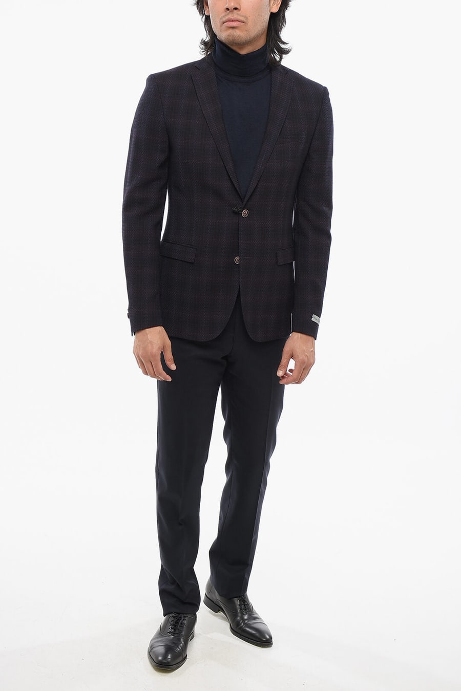 Nino Danieli 2550~Virgin Wool Blazer with Checked Pattern, view 4