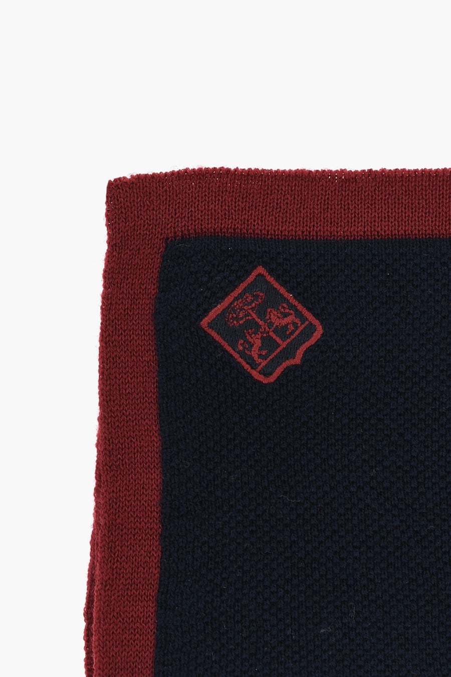 Corneliani 2550~Wool Pocket Square with Contrast Border, view 2