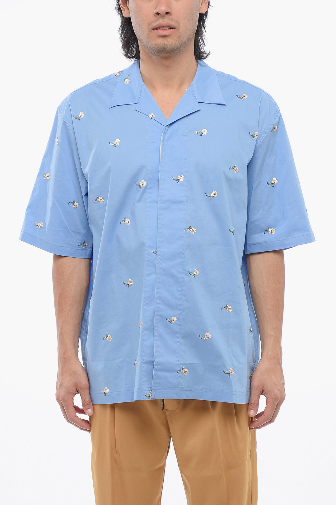 Viktor & Rolf 2750~Bowlling Mixed Cotton Shirt with Sequin Embroidery