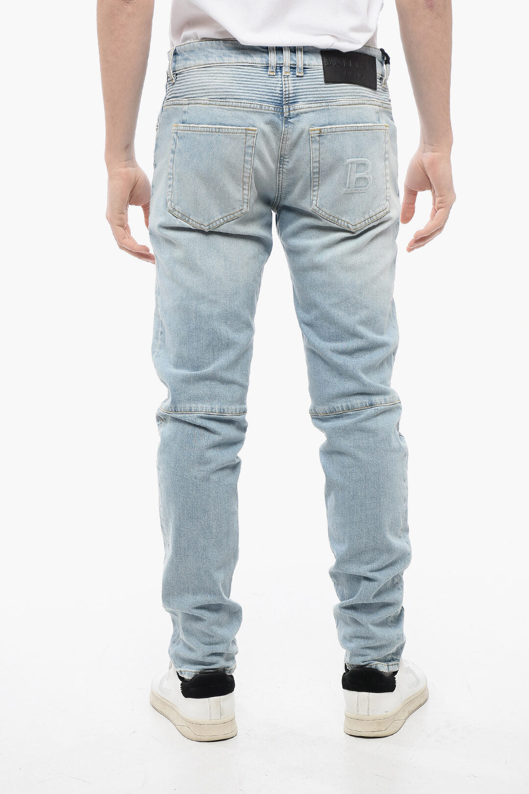 Balmain 2750~Jeans Biker Tapered Fit With Light Wash 16cm, view 2