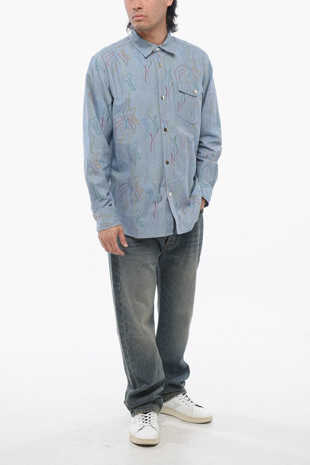 Viktor & Rolf 2750~Printed Cotton Twill Shirt with Chest Pocket, view 2
