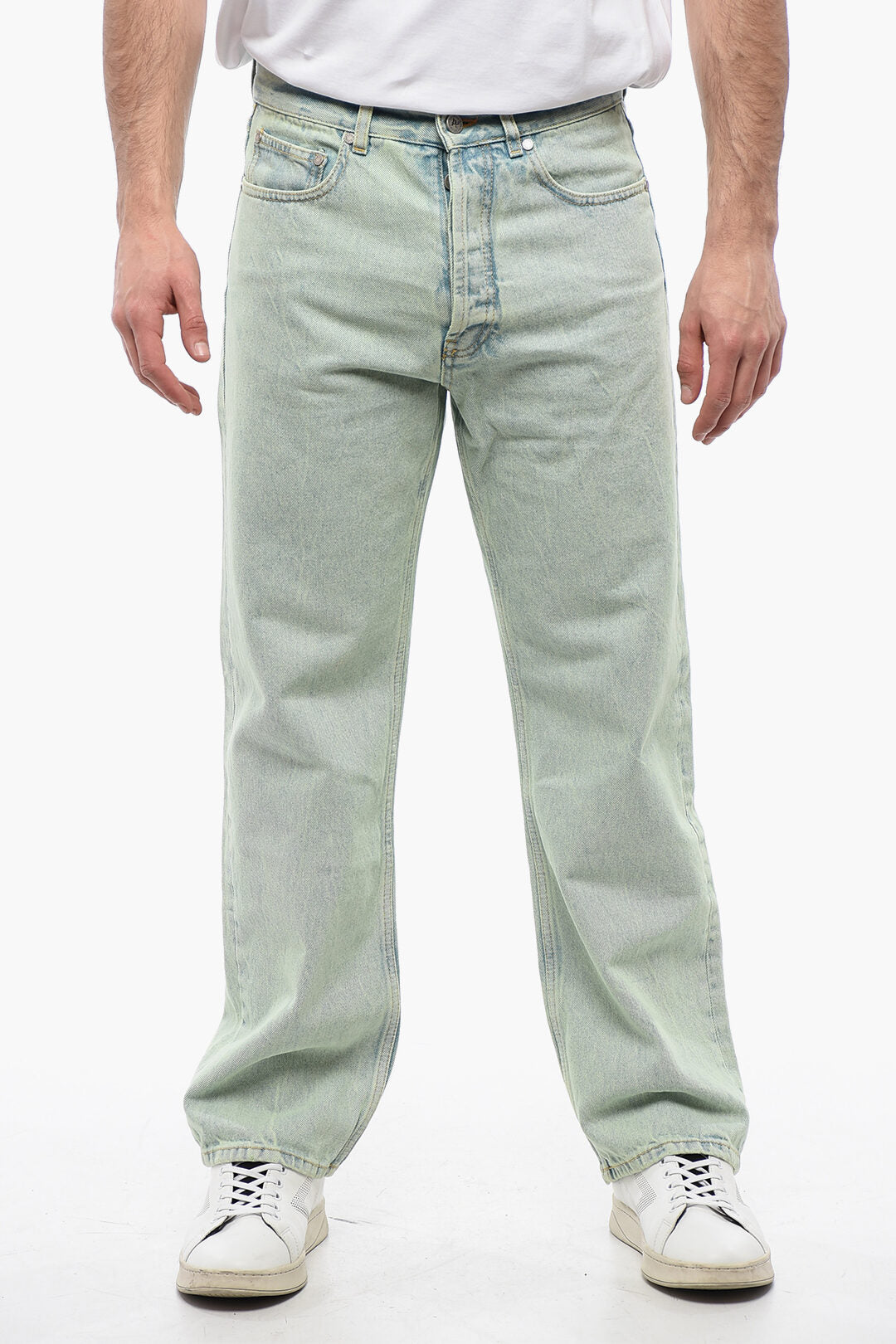 Palm Angels 2750~Straight Fit Jeans OVERDYE LOGO with 24cm Belt Loops