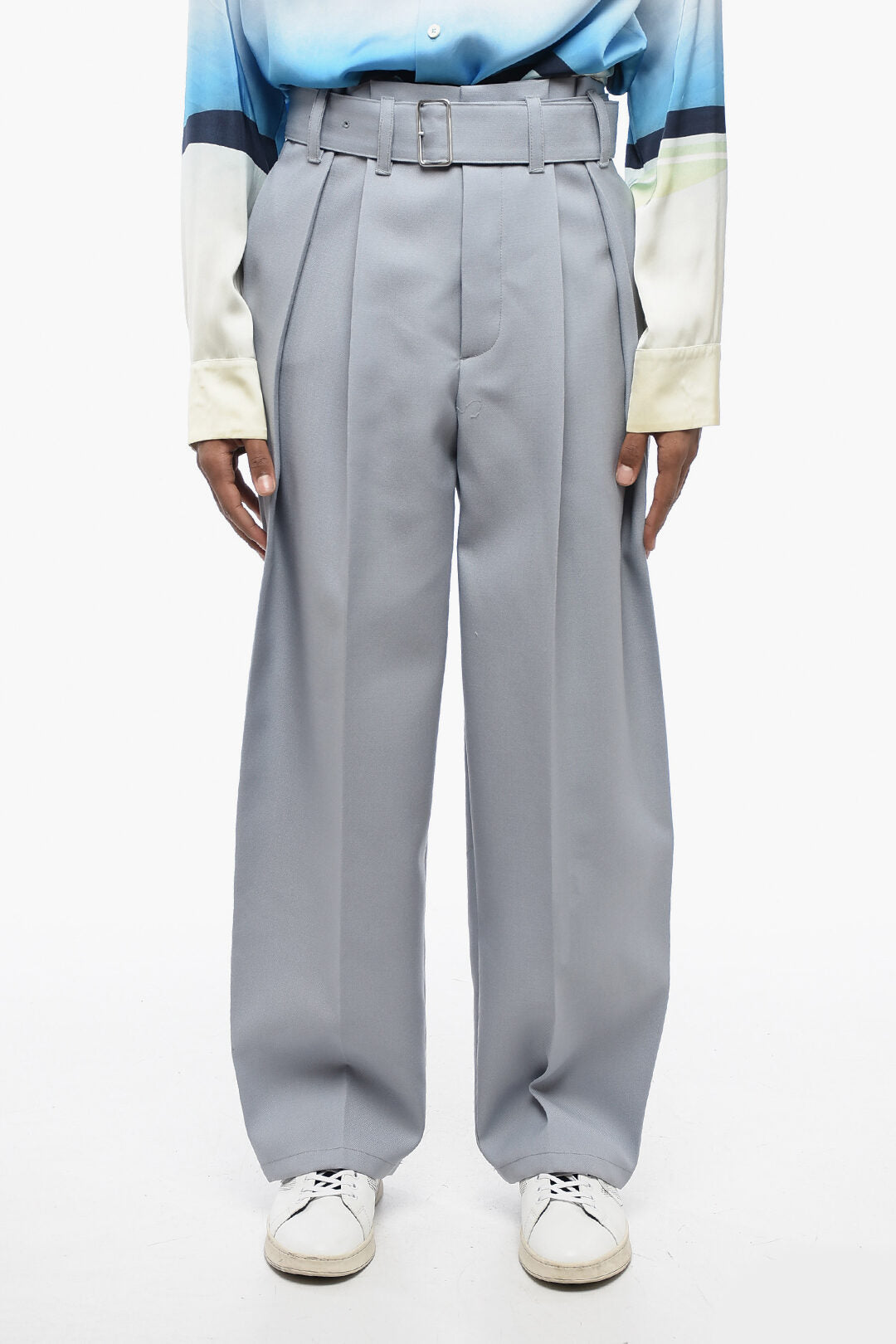 Jil Sander 2750~Wool 2-Pleat Trousers with Belt