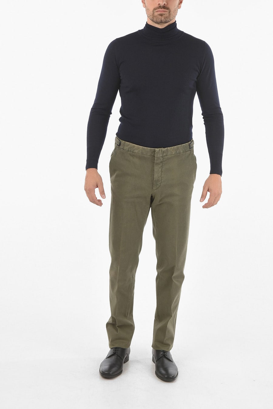 Corneliani 2800~ID Stretch Cotton Chino Pants HAND-DYED, view 4