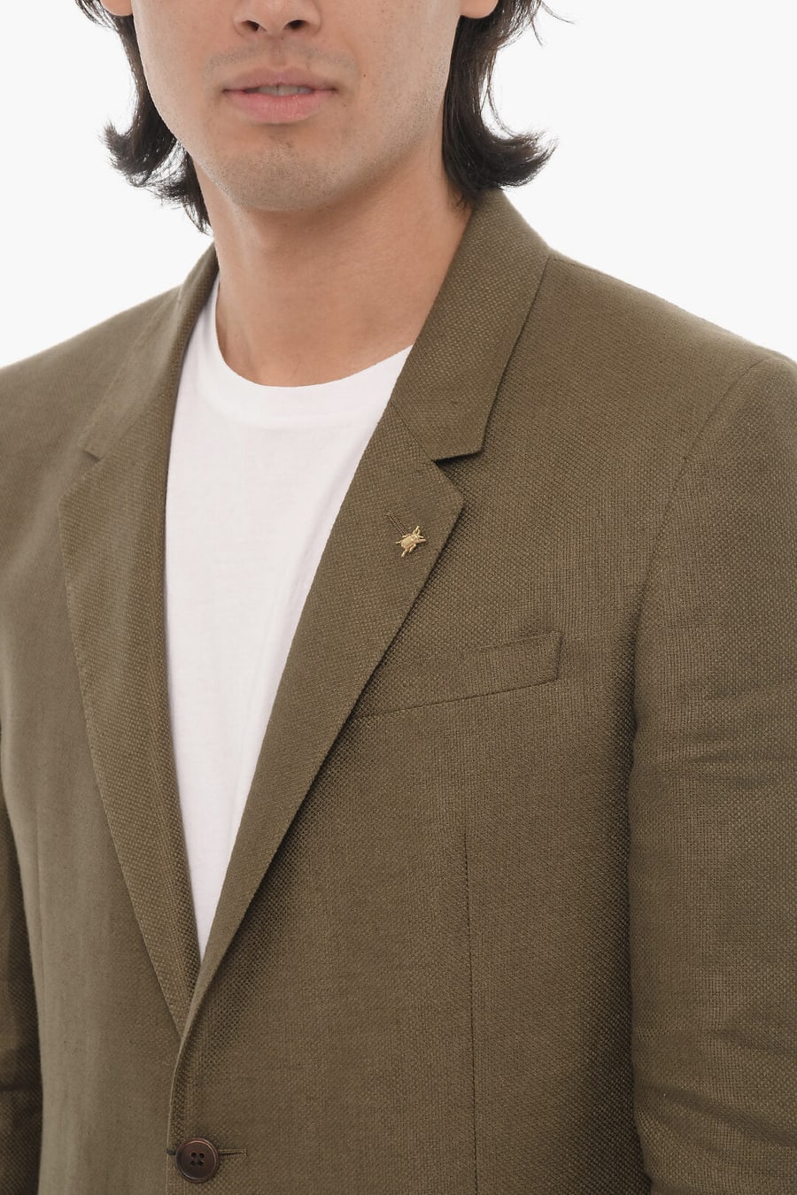 Corneliani 2850~CC COLLECTION Semi-lined Linen Blazer with Hopsack Pattern