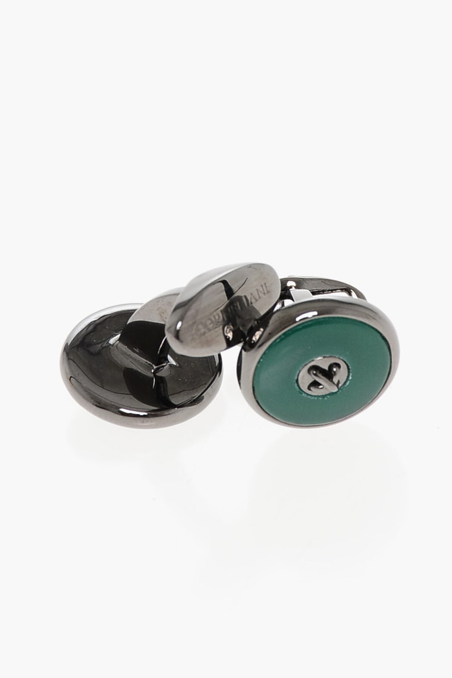 Corneliani 2850~Enamelled Brass Cufflinks BUTTON, view 3