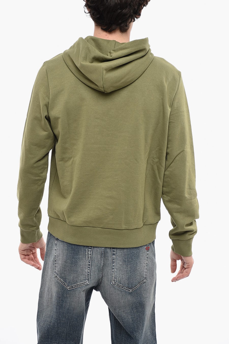 Diesel 2850~Hoodie Sweatshirt S-GINN-HOOD-K31 Solid-Color with Contrast Logo, view 2