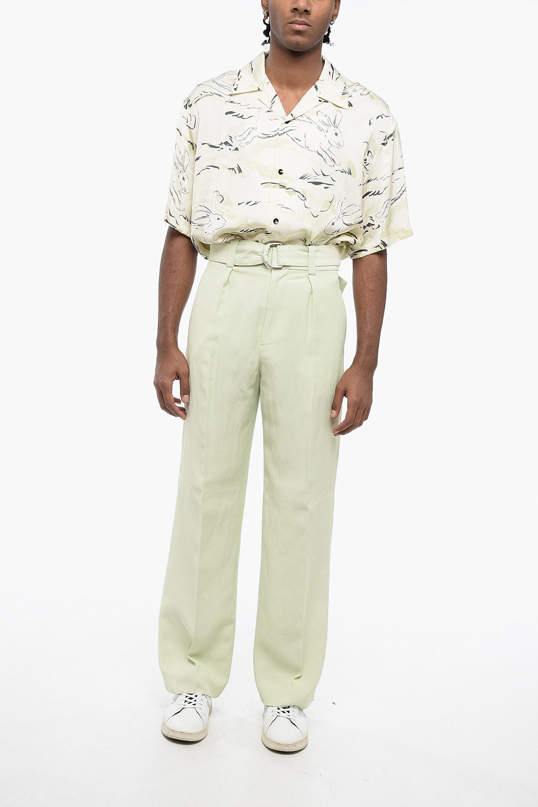 Jil Sander 2850~Linen-Blend Trousers FLUID with 1 Pleat, view 2