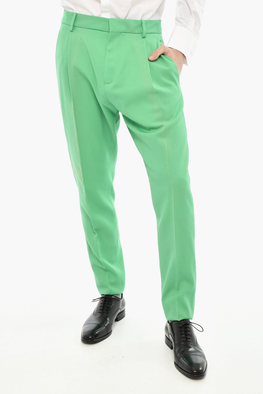 Dsquared2 2850~Single-Pleat Virgin Wool Trousers