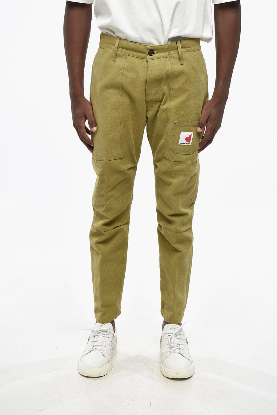 Dsquared2 2850~Straight-Leg Trousers with Contrast Patch