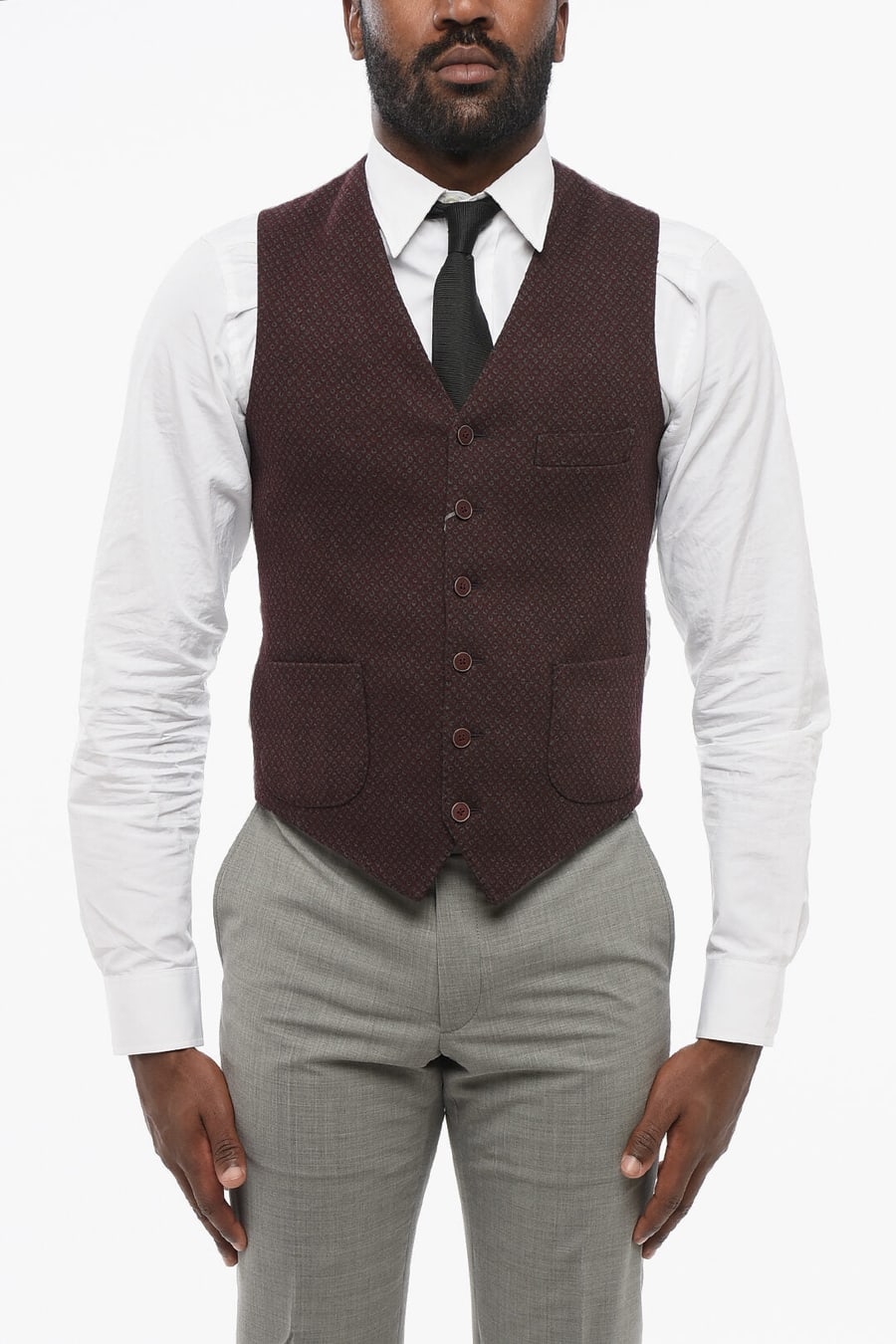 Nino Danieli 2900~7-Button Wool Waistcoat with Patch Pocket