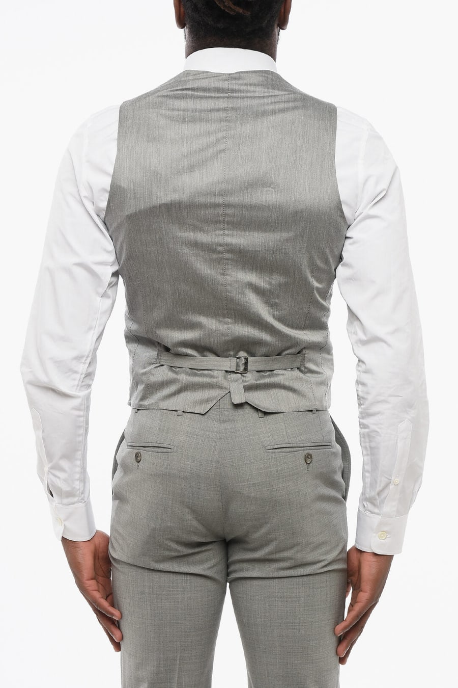 Nino Danieli 2900~7-Button Wool Waistcoat with Patch Pocket, view 2