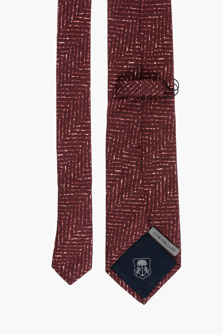 Corneliani 2900~Silk Tie with Herringbone Pattern, view 3