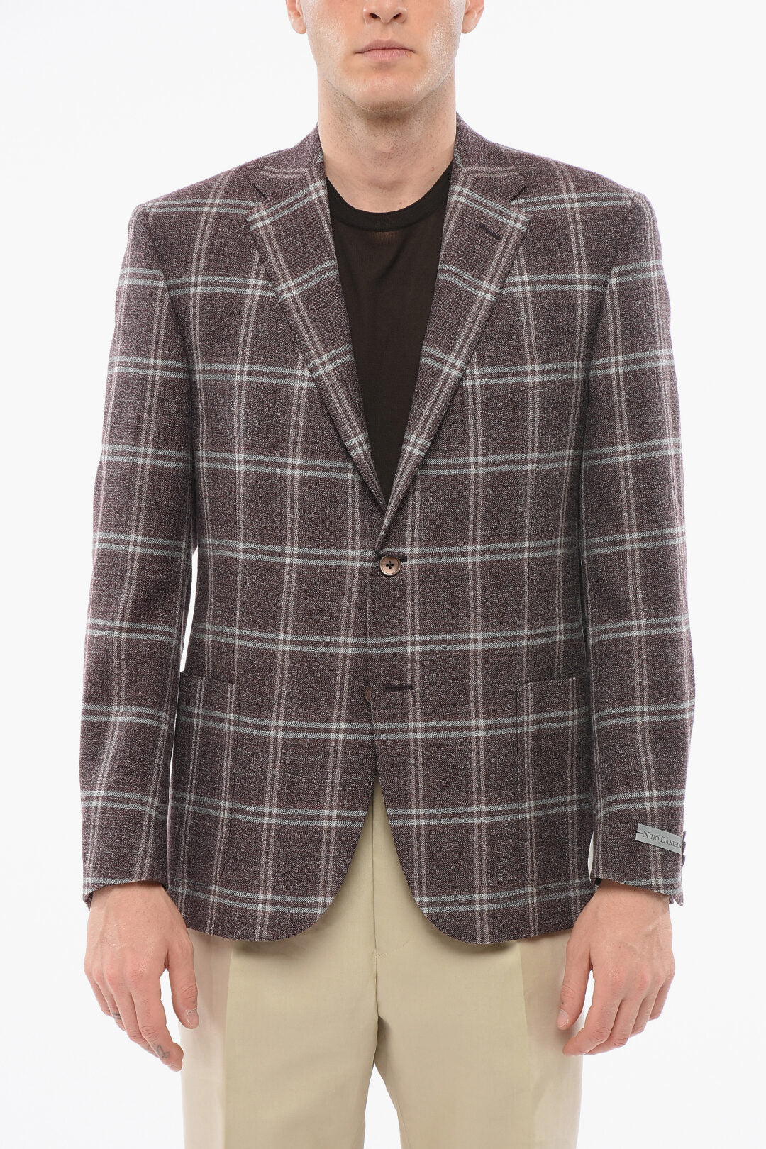 Nino Danieli 2900~Wool Single-Breasted Blazer with Check Pattern