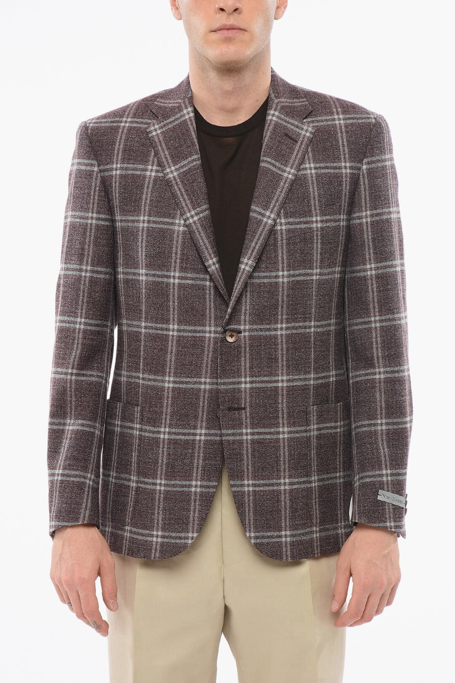 Nino Danieli 2900~Wool Single-Breasted Blazer with Check Pattern